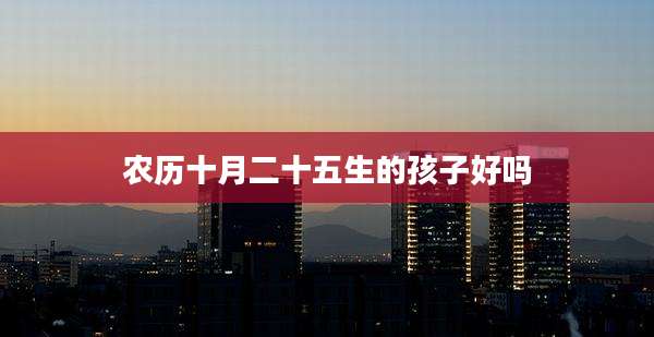 农历十月二十五生的孩子好吗