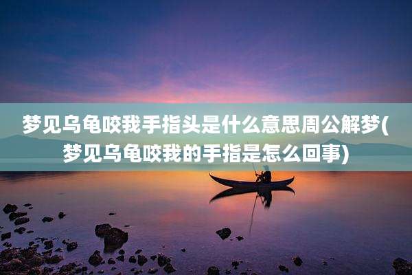 梦见乌龟咬我手指头是什么意思周公解梦(梦见乌龟咬我的手指是怎么回事)