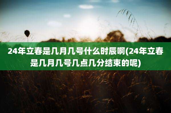 24年立春是几月几号什么时辰啊(24年立春是几月几号几点几分结束的呢)