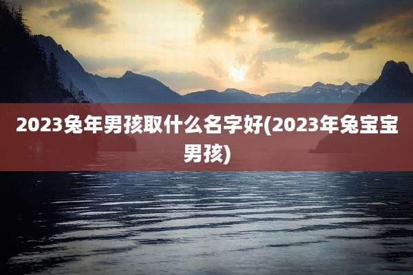 2023兔年男孩取什么名字好(2023年兔宝宝男孩)