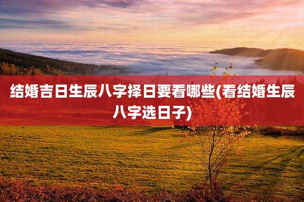 结婚吉日生辰八字择日要看哪些(看结婚生辰八字选日子)
