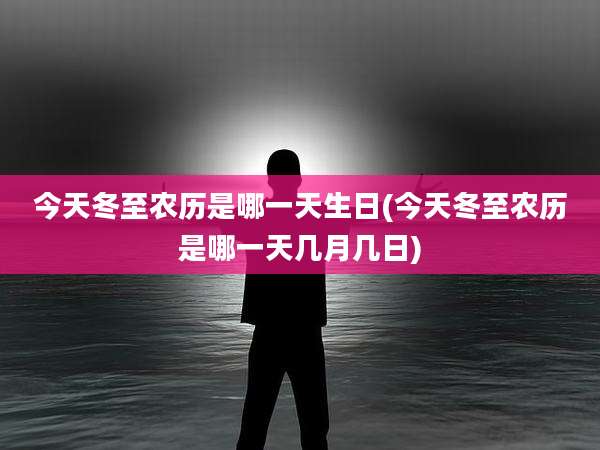 今天冬至农历是哪一天生日(今天冬至农历是哪一天几月几日)
