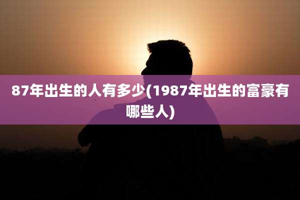 87年出生的人有多少(1987年出生的富豪有哪些人)