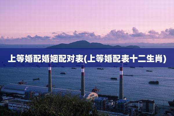 上等婚配婚姻配对表(上等婚配表十二生肖)