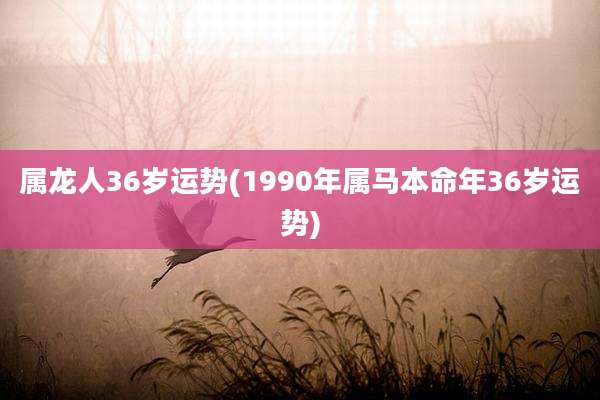 属龙人36岁运势(1990年属马本命年36岁运势)