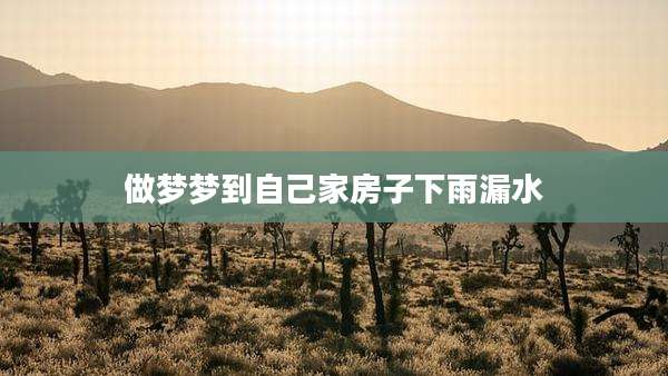 做梦梦到自己家房子下雨漏水