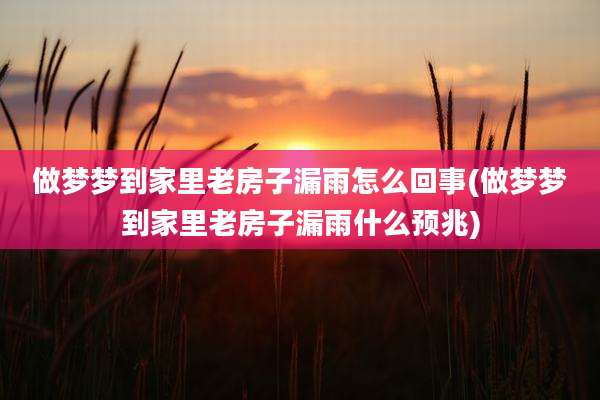 做梦梦到家里老房子漏雨怎么回事(做梦梦到家里老房子漏雨什么预兆)