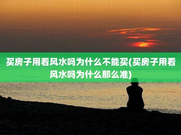 买房子用看风水吗为什么不能买(买房子用看风水吗为什么那么准)