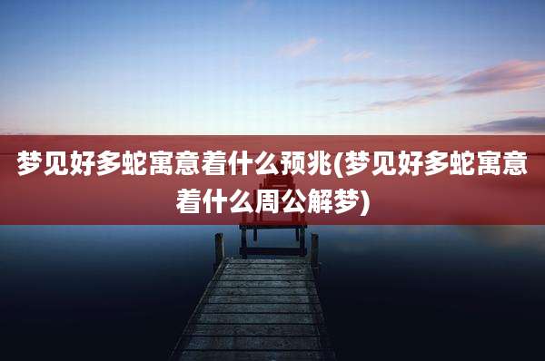 梦见好多蛇寓意着什么预兆(梦见好多蛇寓意着什么周公解梦)