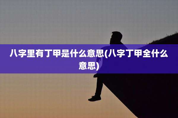 八字里有丁甲是什么意思(八字丁甲全什么意思)