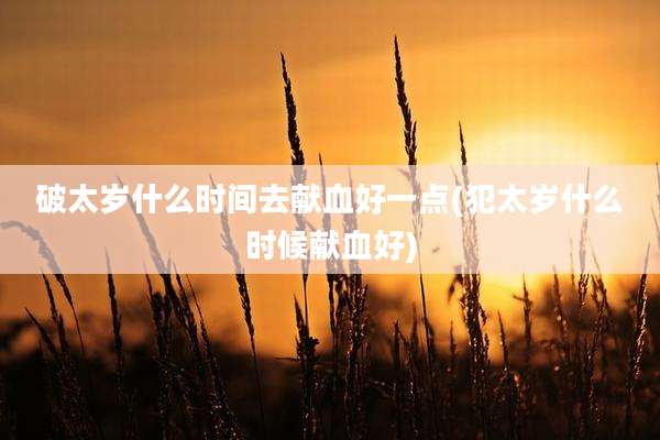 破太岁什么时间去献血好一点(犯太岁什么时候献血好)