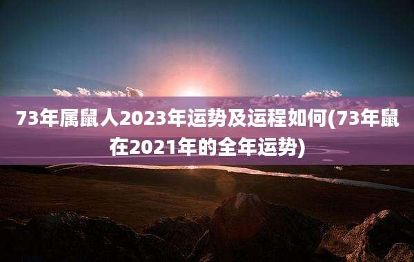 73年属鼠人2023年运势及运程如何(73年鼠在2021年的全年运势)