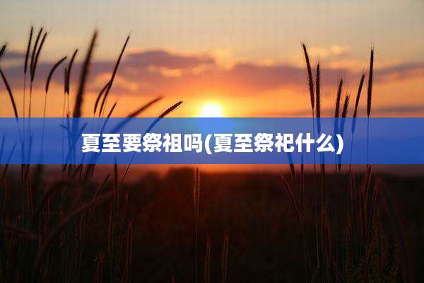 夏至要祭祖吗(夏至祭祀什么)
