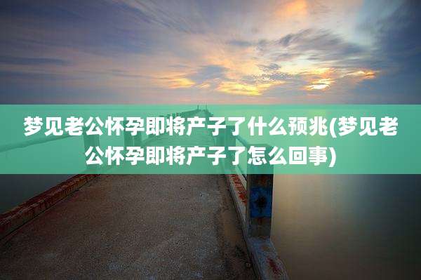 梦见老公怀孕即将产子了什么预兆(梦见老公怀孕即将产子了怎么回事)