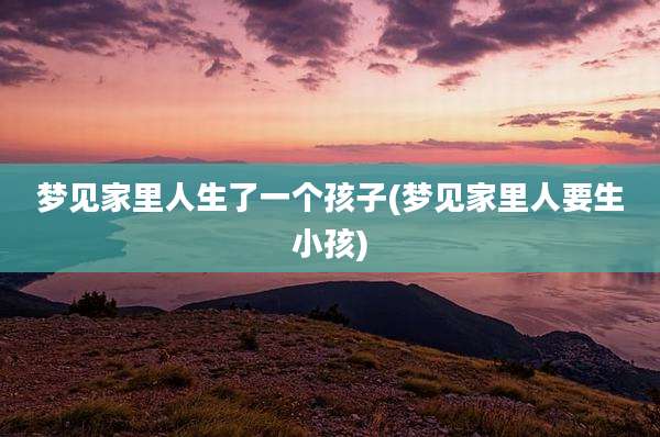 梦见家里人生了一个孩子(梦见家里人要生小孩)