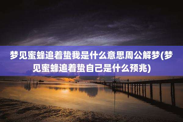 梦见蜜蜂追着蛰我是什么意思周公解梦(梦见蜜蜂追着蛰自己是什么预兆)