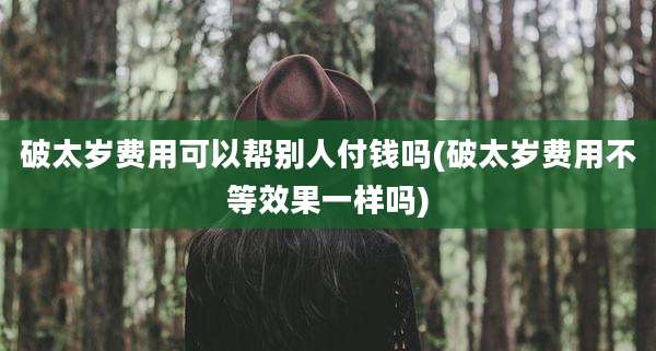破太岁费用可以帮别人付钱吗(破太岁费用不等效果一样吗)