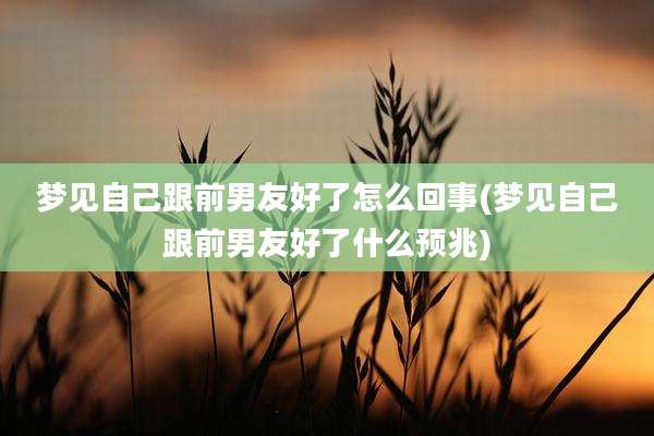 梦见自己跟前男友好了怎么回事(梦见自己跟前男友好了什么预兆)