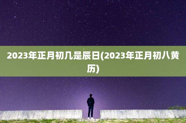 2023年正月初几是辰日(2023年正月初八黄历)