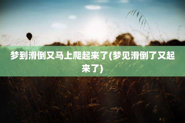 梦到滑倒又马上爬起来了(梦见滑倒了又起来了)