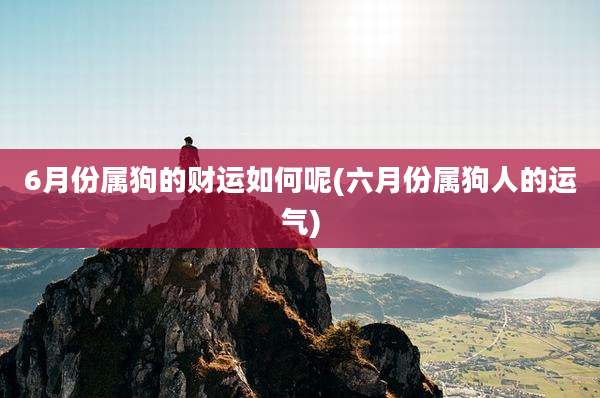 6月份属狗的财运如何呢(六月份属狗人的运气)