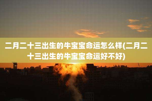 二月二十三出生的牛宝宝命运怎么样(二月二十三出生的牛宝宝命运好不好)