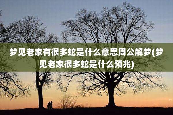 梦见老家有很多蛇是什么意思周公解梦(梦见老家很多蛇是什么预兆)