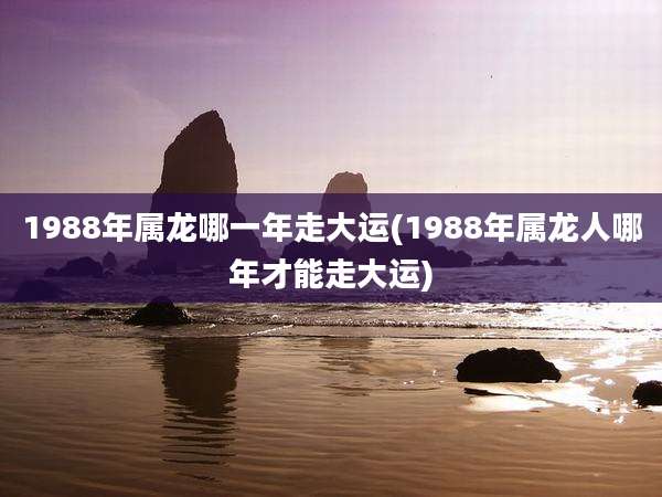 1988年属龙哪一年走大运(1988年属龙人哪年才能走大运)