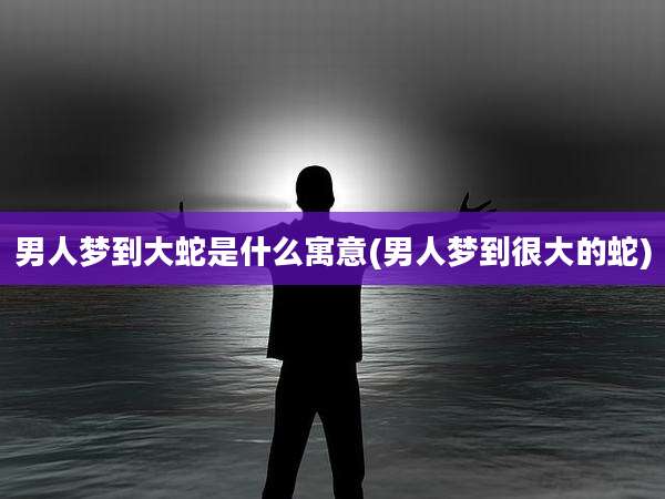 男人梦到大蛇是什么寓意(男人梦到很大的蛇)