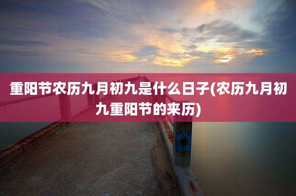 重阳节农历九月初九是什么日子(农历九月初九重阳节的来历)