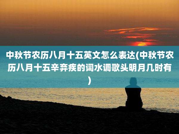 中秋节农历八月十五英文怎么表达(中秋节农历八月十五辛弃疾的词水调歌头明月几时有)
