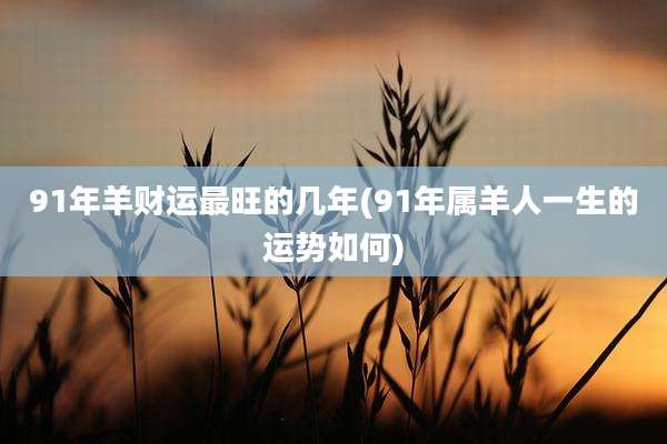 91年羊财运最旺的几年(91年属羊人一生的运势如何)