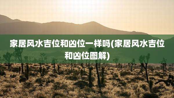 家居风水吉位和凶位一样吗(家居风水吉位和凶位图解)