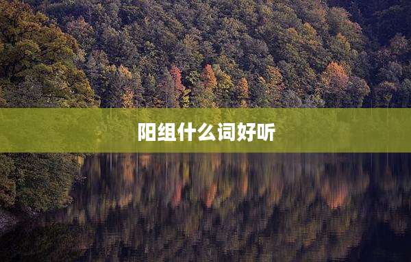 阳组什么词好听