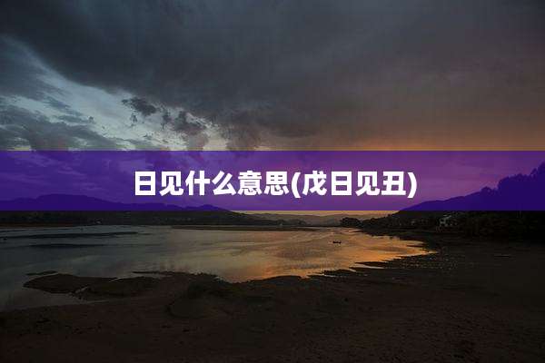 日见什么意思(戊日见丑)