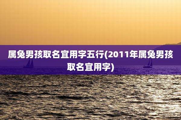 属兔男孩取名宜用字五行(2011年属兔男孩取名宜用字)