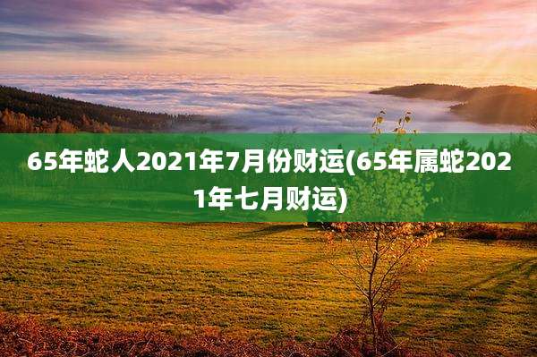 65年蛇人2021年7月份财运(65年属蛇2021年七月财运)