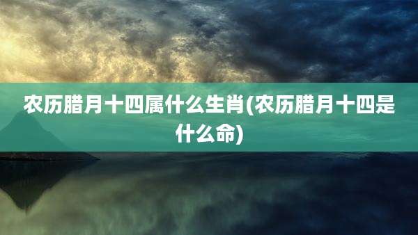 农历腊月十四属什么生肖(农历腊月十四是什么命)