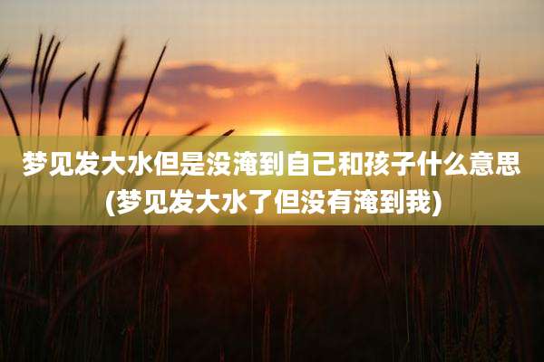 梦见发大水但是没淹到自己和孩子什么意思(梦见发大水了但没有淹到我)