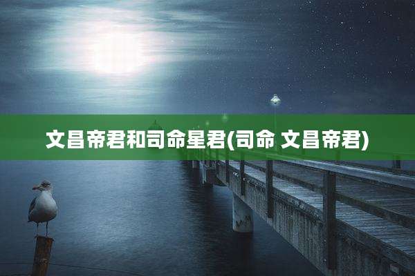 文昌帝君和司命星君(司命 文昌帝君)