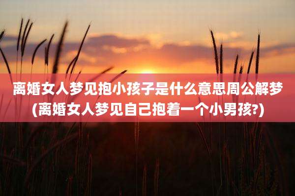 离婚女人梦见抱小孩子是什么意思周公解梦(离婚女人梦见自己抱着一个小男孩?)