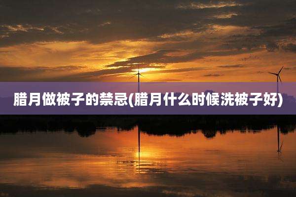 腊月做被子的禁忌(腊月什么时候洗被子好)