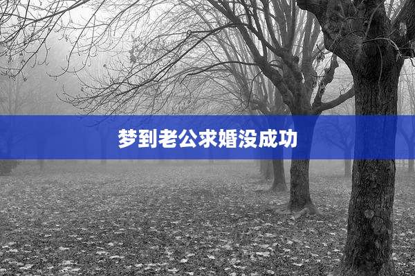 梦到老公求婚没成功