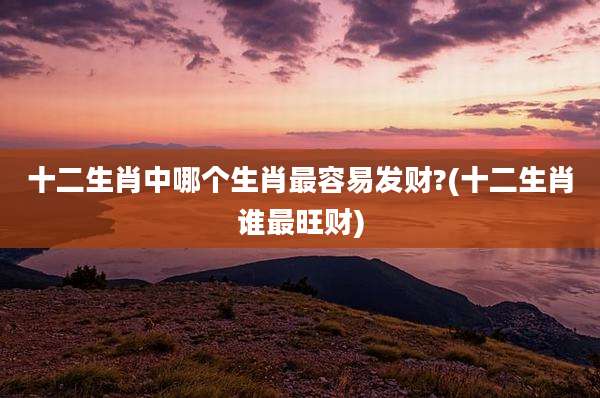 十二生肖中哪个生肖最容易发财?(十二生肖谁最旺财)