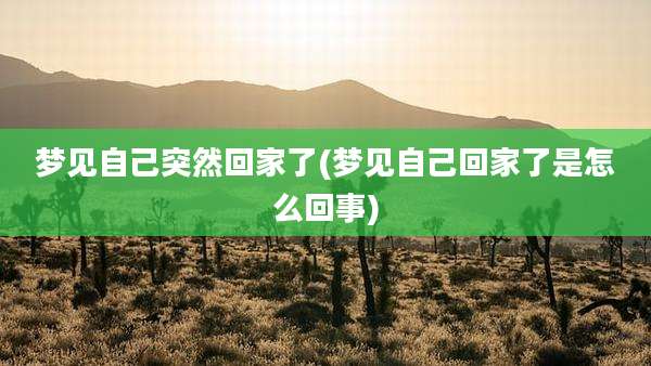 梦见自己突然回家了(梦见自己回家了是怎么回事)