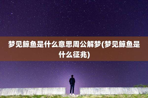 梦见鲸鱼是什么意思周公解梦(梦见鲸鱼是什么征兆)