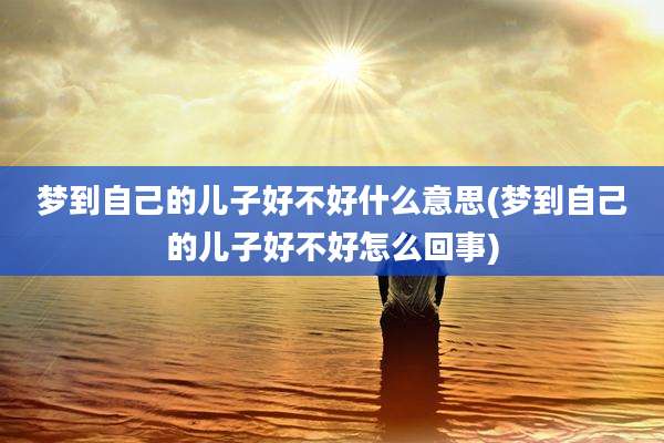 梦到自己的儿子好不好什么意思(梦到自己的儿子好不好怎么回事)