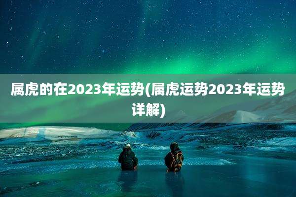 属虎的在2023年运势(属虎运势2023年运势详解)