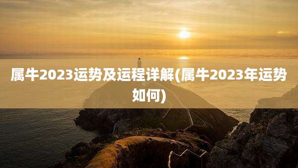 属牛2023运势及运程详解(属牛2023年运势如何)