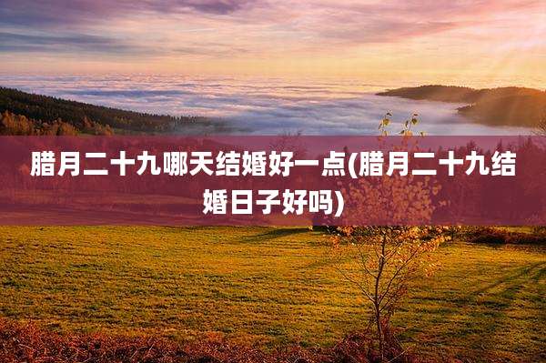 腊月二十九哪天结婚好一点(腊月二十九结婚日子好吗)